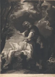 息子をささげるアブラハム