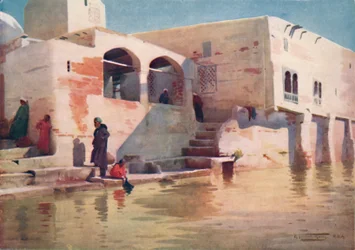 メンザラの水辺のモスク、c1880、1904