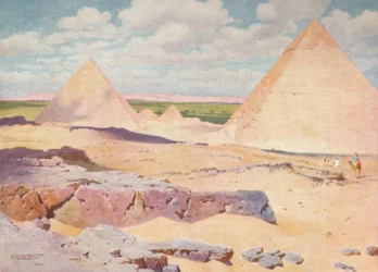 砂漠のギザのピラミッド、c1880、1904