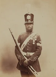色の軍曹ジョンポール、ロイヤルサッパーズアンドマイナーズ、1856年（セピア写真）