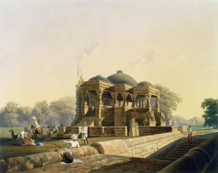 F. Witheringtonによって描かれ、G。Huntによって彫刻され、パブJB Hogarthによって着色された「インドの風景、衣装、建築」のボリュームIのフルヴドの古代寺院。アッカーマン、1826年（アクアチン