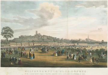 ウォルヴァーハンプトン-競馬場：カラーリトグラフ、nd [c 1826]（印刷）