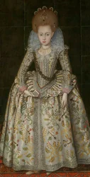 エリザベス王女 1596-1662 年、後にボヘミアの女王、約。 1606年。