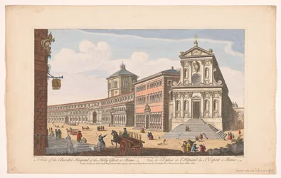 Gezicht op de kerk Santo Spirito in Sassia te Rome ローマの聖霊教会と病院の眺め (オブジェクトのタイトル) ローマ（シリーズタイトル）