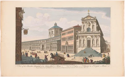 Gezicht op de kerk Santo Spirito in Sassia te Rome ローマの聖霊教会と病院の眺め (オブジェクトのタイトル) ローマ（シリーズタイトル）