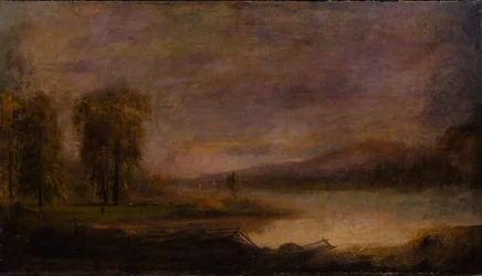 湖のある風景、1864年。