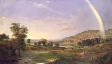 虹のある風景、1859年。
