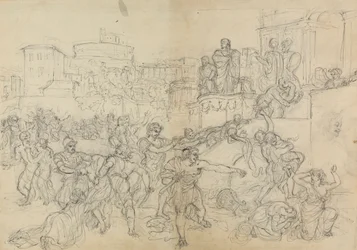 Esboço dos godos entrando em Roma, da peça de Shakespeare, Titus Andronicus