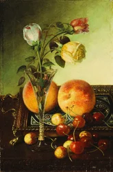 バラ、桃、チェリー、1891