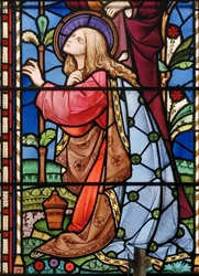 Bramcote、St Michael、East Window detail、Heaton、Butler＆Bayne、Bayne、Mary Magdalene、1862