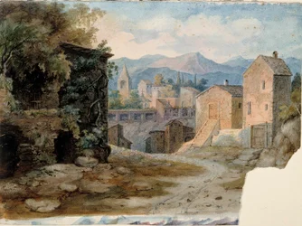 イタリアの山間の町