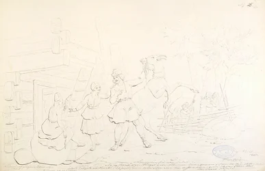 LemminkäinenとHiiden Hirvi ; "Kalewala, Finsk National-dikt, framställd i teckningar af R.W.Ekman "シリーズの原画。
