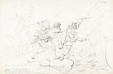 ペットの死 ; "Kalewala, Fink National-dikt, framställd i teckningar af R.W.Ekman "シリーズのための原画