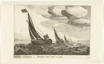 ダムルーパー Damloopers groot about 16 Last / Damloopers de 16 Tonneaux (オブジェクトのタイトル) Hollandse scheepstypen、1627年（シリーズタイトル） さまざまな船 Don ton se sert dans les United Provinces / さまざまなオランダ船のアイコン