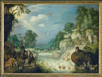 パラダイス、背景は没落（銅板画）