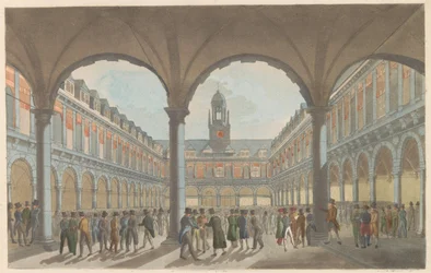アムステルダムの証券取引所、1825年頃 The Beurs in Amsterdam / La Bourse à Amsterdam (オブジェクトのタイトル)