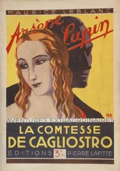 アルセーヌ・ルパンの冒険「カリオストロ伯爵夫人」表紙 モーリス・ルブラン（1864-1941）作 1929年（カラーリトグラフ）