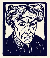 ロジャー・フライ（1866～1934）の自画像、1921年のキシログラフィ。