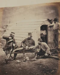 野営地での苦難、クリミア戦争に関連する52枚の写真アルバムより、1855年