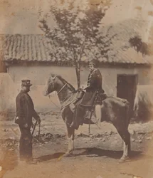 オマールパシャとイギリスの連絡係官、リンカーンシモンズ大佐（1855年）