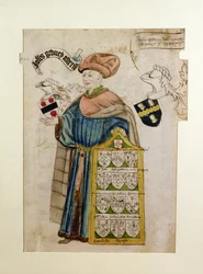 市会議員の服を着たジョン・ゲドニー 1450年頃 （水彩・紙