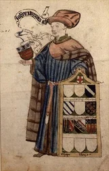 市会議員の服を着たジョン・ノーマン 1450年頃 （水彩・紙）