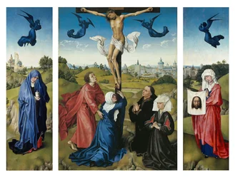 はりつけトリプティク、1445年頃（オーク材のパネルに油彩）