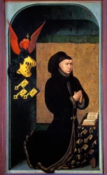ニコラ・ロラン（1376-1461）の肖像 フィリップ・ル・ボンの下でブルゴーニュの首相を務め、1443年にボーヌのホスピスを創設した ロジェ・ファン・デル・ウェイデン（1400-1464）の絵画 15世紀 ボーヌ、ホテル・デュー博物館 - ニコラ・ロラン（1376-1）の肖像