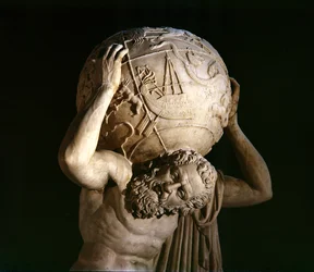 アトラス、ギリシャのヘレニズム時代の原本のコピー（大理石）（詳細）