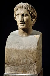 アザラ・ヘルメスと呼ばれるアレキサンダー大王の胸像（彫刻、前4世紀半ば