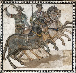 古代ローマのサーカス風景モザイク、3世紀