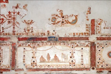 ローマのドムス・アウレアの装飾の詳細、AD64-68年（フレスコ画）