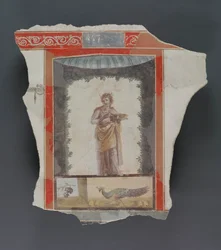 ローマ時代のフレスコ画の断片（石膏、顔料
