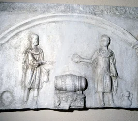 ローマ時代のワイン商人の看板。Museo di Ostia（オスティア