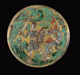 ドラゴンと戦う戦士、1170〜1180年