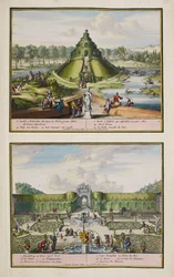 アンギャンの公園、1685年頃、「ハーグの86の計画とビューのコレクション」のイラスト
