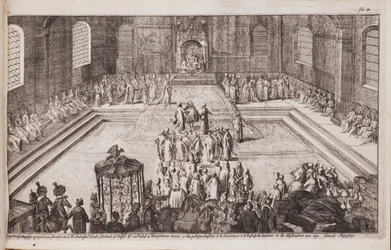 皇帝アレクシスミハイロビッチの王宮でのシーン、1677年