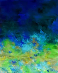 鮮やかな抽象風景画