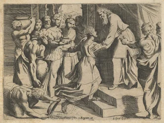 ソロモン王に贈り物を届けるシバの女王