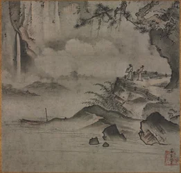 滝を眺める