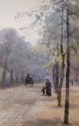 並木道（水彩画）
