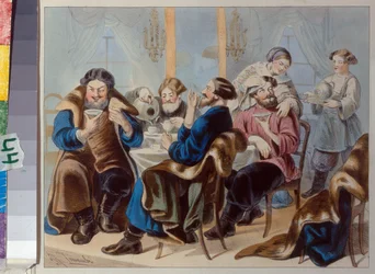 お茶と砂糖。 ルドルフ・カシミロヴィチ (1814-1886)、19 世紀の第 1 四半期。 - リトグラフ、水彩 - 国立歴史博物館、モスクワ