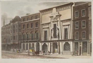 1815年にピカデリーで見られた、ブロックスミュージアム（エジプトホール）の眺め（アクアチント）