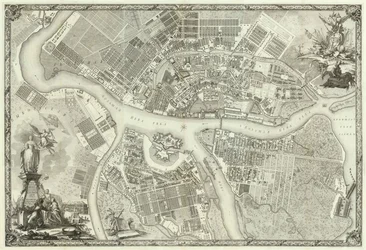 サンクトペテルブルクの創設50周年、1753年のサンクトペテルブルク本の地図