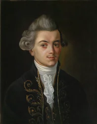 ファビュリストのイワン・ケムニツァーの肖像画、1745～1784年、19世紀のロシア絵画。