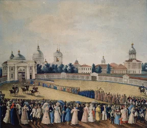 1821年のアレクサンドルネフスキー修道院での皇帝アレクサンドル1世の訪問