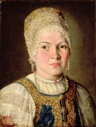 ロシアの衣装を着た女性の肖像、1769