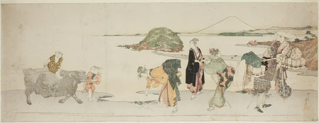 七里ヶ浜の浜辺にて