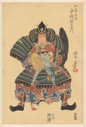 Nakamura Utaemon III als Katô Masakiyo in het toneelstuk ‘Keisei yûsan sakura’, Kado Theater