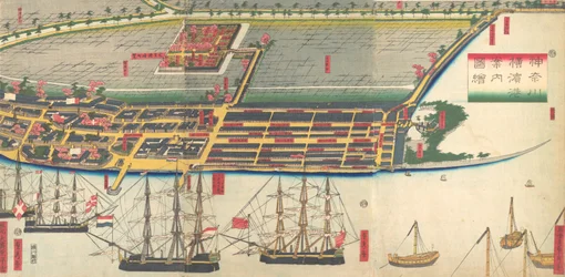 横浜港図鑑、1860年7月。